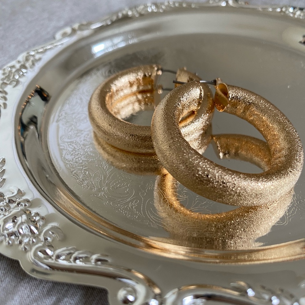 Frosted Tube Hoop Earrings